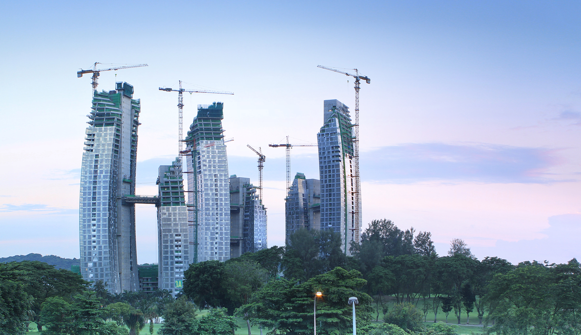 Ultra-luxury residential towers at Keppel Bay, Singapore.